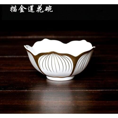 Lotus bowl for Buddha bowl, tribute to Buddha, use small bowl of ceramic seven treasures and eight water supply Shentai to serve
