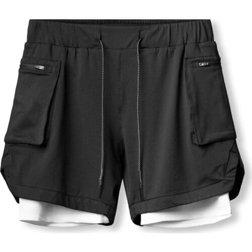 2021 Summer Running Shorts Men 2 In 1 Double-deck Quick Dry GYM Sport Shorts Fitness Jogging Workout Shorts Mens Sports Short