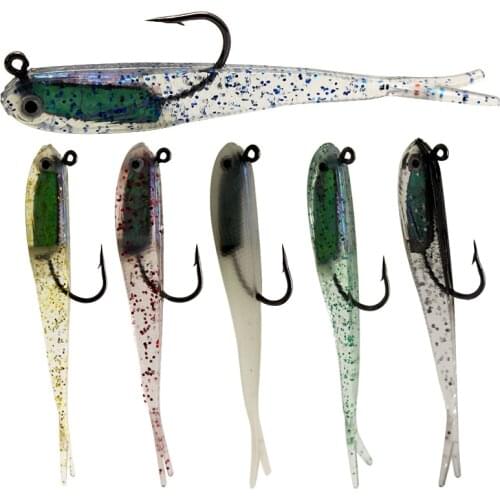 Soft Fish Fork Tail Wobbler for Trolling Lure 5.5g Sinking Bait Soft Fishing Hook Stickbait Lure Rubber Jig Silicone Swinbait