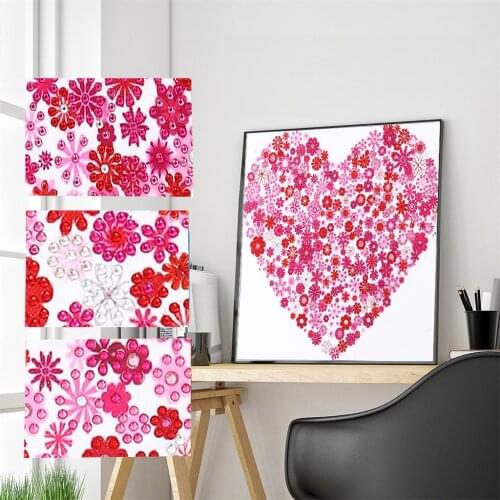5D DIY Special Shaped Diamond Painting Heart Flower Mosaic Kit Rhinestone Drawing Picture Set Home Decoration Craft Decor
