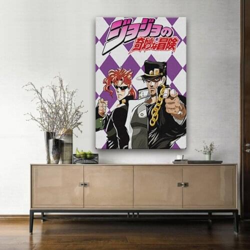 Jotaro Kujo Noriaki Kakyoin JoJos Bizarre anime Canvas poster Painting wall Art decor Living room Bedroom Decoration Prints