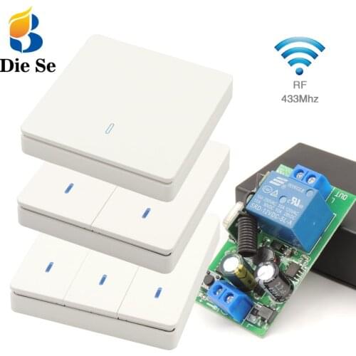 433Mhz 86 Wall Light Switch Smart rf Wireless Remote Control Switch 110V 220V 2200W Relay Receiver ,for Ceiling Lamp \ Bulb\ LED