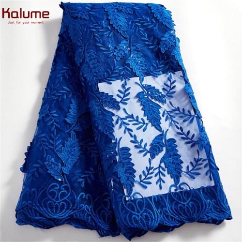 Kalume New Arrival African Tissue Lace Fabric 2021 Nigerian Tulle Lace Fabric Sequins French Net Lace Fabric For Diy Dress H2528