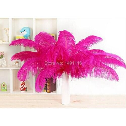 Wholesale 20PCS quality natural ostrich feather 14-16inch / 35-40CM purple sky blue sapphire blue Red Black Rose