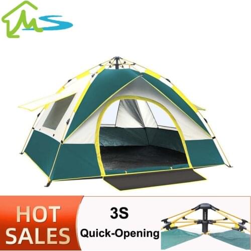 2-4 Person Fully Automatic Tent Camping Tents Rainproof Windproof Sunshade 4 Seasons Family Travel Camping Hiking Tent