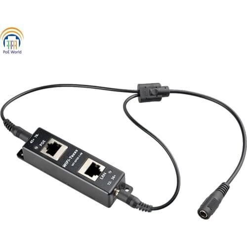 12V-56V Passive PoE Injector/Splitter 1000mbps data speed PoE Plus Injector for 802.3at orPoE+ ModeA B with Dual DC inputs