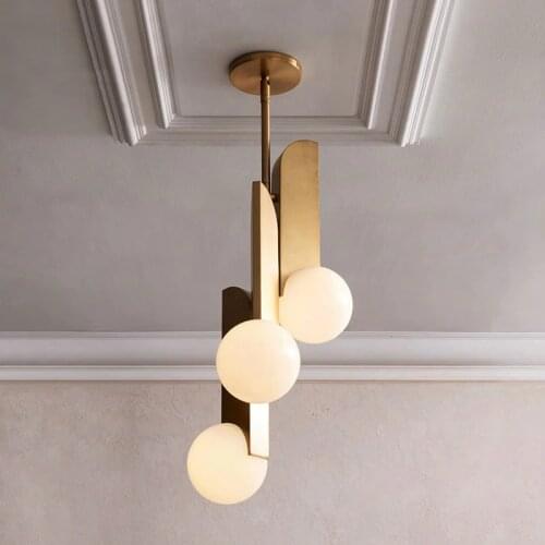 Postmodern light luxury restaurant light small chandelier three head creative net red bedside lamp personality coffee bar lamps