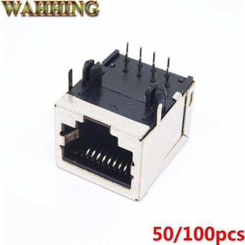 50pcs RJ45 8Pin Adapter Connector Cable Network Ethernet Cable 8P8C RJ45 Plug Adapter Socket PCB Board Connector HY506