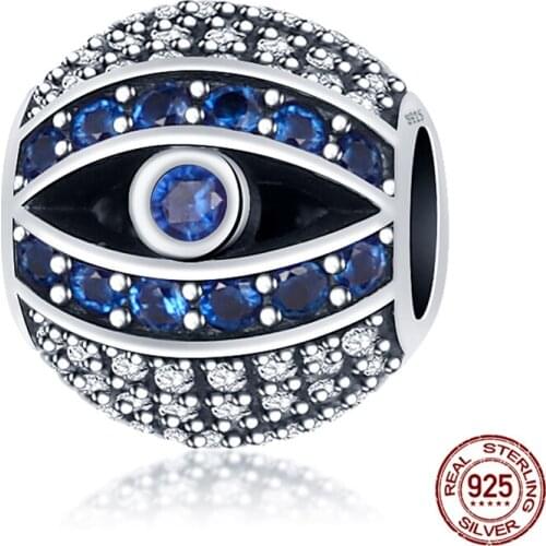 925 Sterling Silver Demon Eye Series Zircon Charm&Bead Fit Original 3mm Bracelet&Bangle Making Fashion DIY Jewelry For Women 007