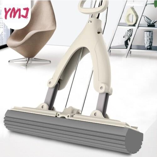 Folding Type Squeeze Mop for Washing Floor Sponge Mop Rag Cleaning Floor Washing Sponge Telescopic Rod Hands-free Washing Mop