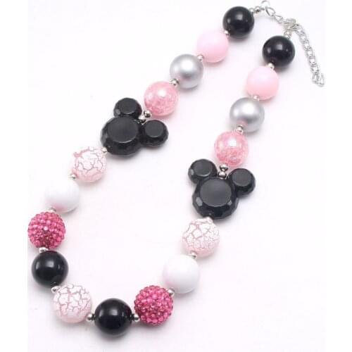 MHS.SUN Newest 1PC Cartoon Beads Necklace Baby Children Chunky Rhinestone Bubblegum Necklace For Kids Girls Jewelry Party Gift