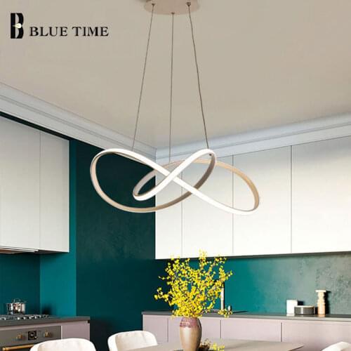 Modern LED Chandeliers Home Lights for Living Room Dining Room Kitchen Hanging Pendant Chandeliers Lighting Lampara techo White