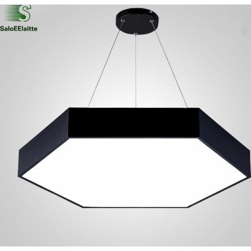Modern Metal Hexagon Led Pendant Light Minimalism Acrylic Pendant Fixtures Luminaria Lampares Led Hanging Light Suspension Lamp