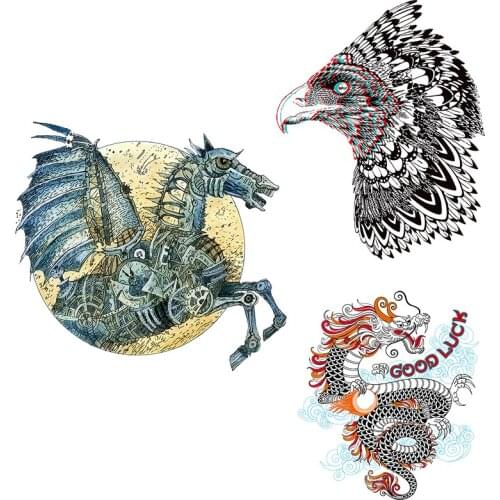Three Ratels CC31antique Animal totem dragon horse Art Decal car hood laptop motorcycle cool style sticker for home decor