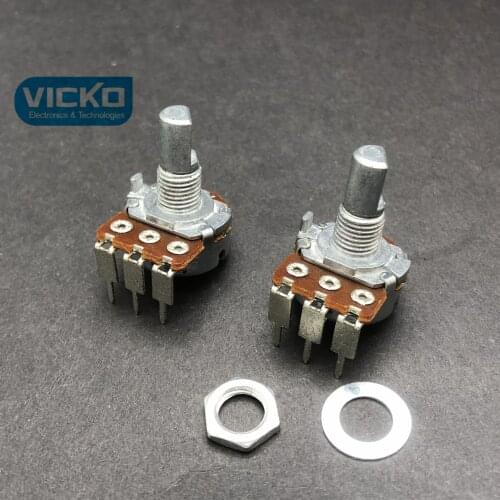 [VK] Taiwan ALPHA B10K 10K 148 type Bend foot single amplifier stereo speaker potentiometer D shaft 15MM switch 3 foot