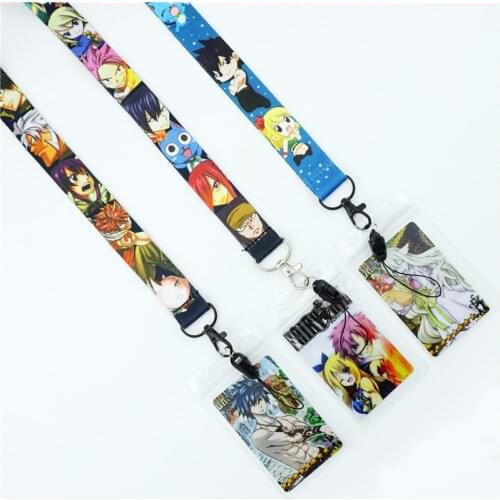 Japan Anime FAIRY TAIL Neck Strap Lanyards Cute ID Card Gym Mobile Phone Strap Badge Holder Rope Key Chain Cosplay Gift New