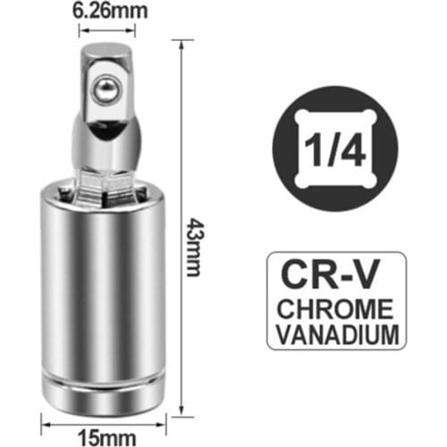 1/4" 3/8" 1/2" Universal Joint Set Ratchet Angle Extension Bar Socket Adapter Manual and Pneumatic Bendable Adapter Socket Tools