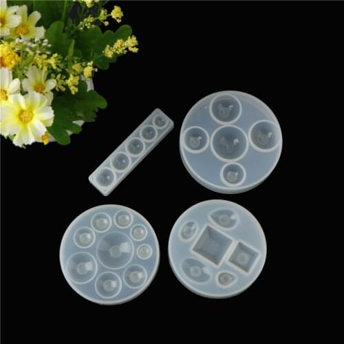 1PCS DIY Silicone Jewelry Mold For Flat Round Cabochon Pendant Silicone Mould Handmade Molds 4 Styles