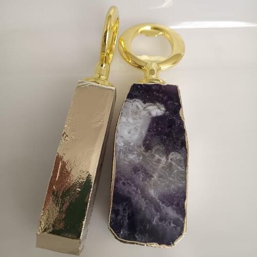 1pc Purple Crystal Bottle Opener Modern Home Hotel Zinc Alloy Beer Bottle Opener Agate Portable Family Party Suppliessingle