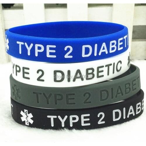 1pc Type 2 diabetic insulin dependent wristbands silicone bracelets