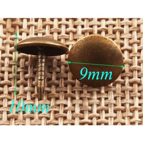100 Pcs Antique Bronze Upholstery Tacks Nailhead Tacks Rivets Nails thumb tacks old tacks Studs Nails-Wholesale-9mm