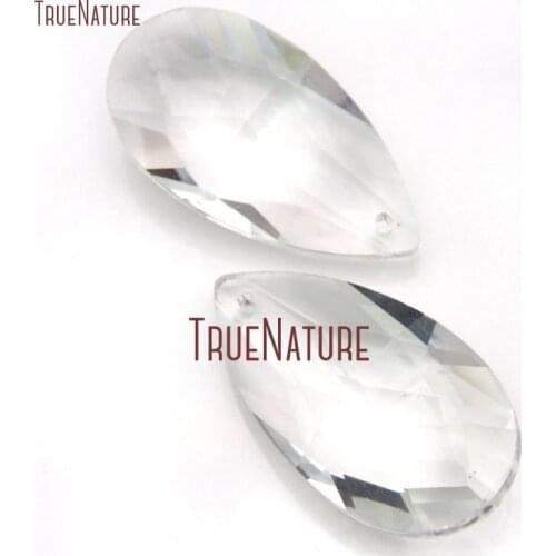 20Pcs Faceted Tear Drop Pendant Glass Crystal Pendant Clearance 49x26mm PM14955