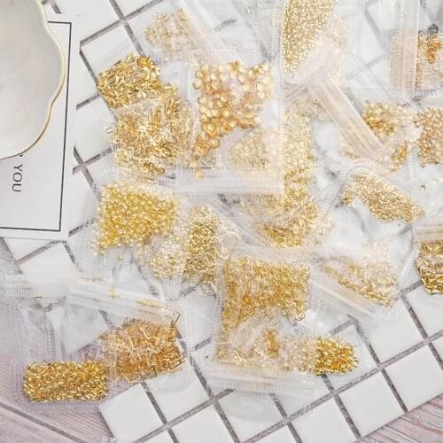 200/500pcs Mixed 3D DIY Hollow Metal Frame For Nail Art Decor Geometry Golden Tips DIY Nail Art Tools Fashion Nail Studs P3R