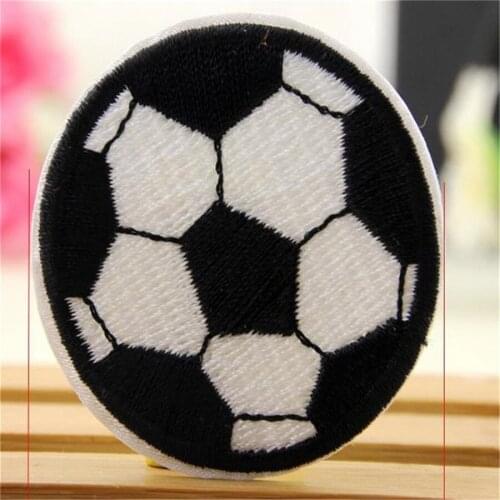 5Pcs/Lot Embroidered Iron On Patches For Clothes Cute Football Clothing DIY Motif Applique