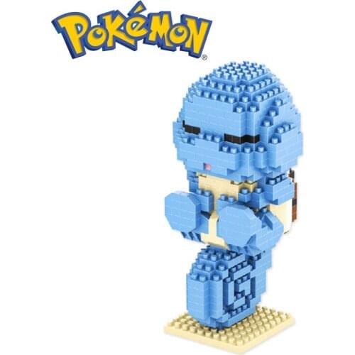 561PCS+ Sleep Squirtle Pokemon Mini Building Blocks Diamond Micro Brick Cartoon Figures Model Toys For Kid Birthday Gift 2049