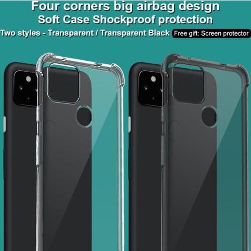 Case for Google Pixel 5a 5G IMAK Shock-Resistant Airbag Shockproof Soft TPU Back Cover Case for Google Pixel 5a 5G
