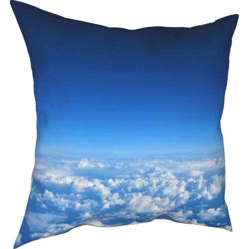 Blue sky white cloud 3D printed pillow case simple style linen pillow case hugging sky home decoration pillow case