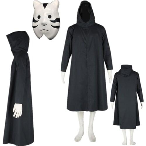 Naruto ANBU Black coat + mask Halloween Cosplay Costume Halloween