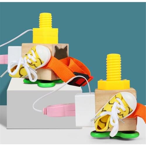 Montessori Wooden Busy Block Six In One Interactive Building Board Preschool Fun Early Childhood Education Educational Toys Toys