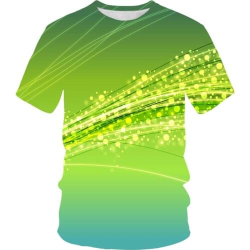 Summer new striped 3D printing mens short-sleeved T-shirt fashion street O-neck casual mens oversized T-shirt for men