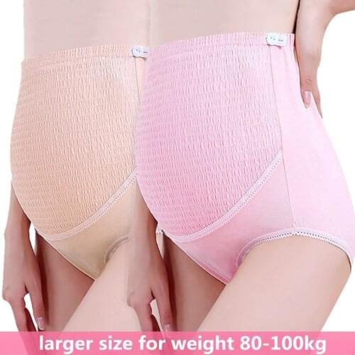 High Waist Cotton Panties 3XL 4XL Adjustable For Pregnant Woman Underwear Pregnancy Lace Panties Maternity Clothing