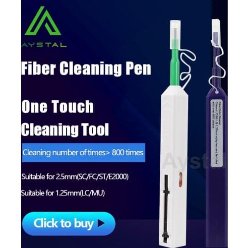 2PCS/Lot FTTH Optical Fiber Pen Tool 2.5mm LC MU 1.25mm SC FC ST LC Connector Optical Smart Cleaner One Touch Cleaning Tool Pen