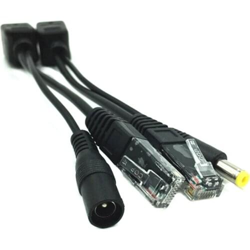 POE Adapter cable RJ45 Injector Injector + Splitter Kit Tape Screened Passive Power Over Ethernet Synthesizer Separator Combiner
