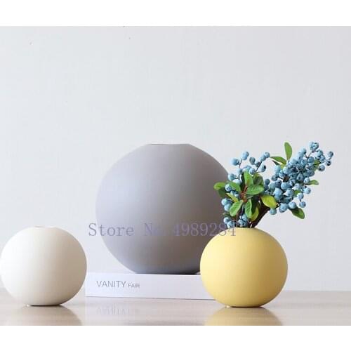 Nordic Creative ceramics Round vase Modern home Decorative ornaments flower vase wedding nordic style home decor