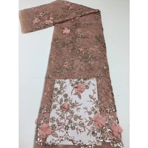 Beautiful Lace Fabric Glitter 3D Applique Sequin Embroidery Tulle Mesh Sewing Dress Skirt Childrens Clothing 5 Yards Wholesale