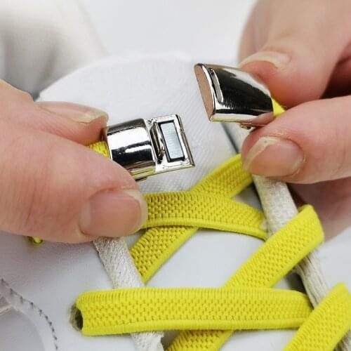 1Pair Magnetic Shoelaces Elastic Locking ShoeLace Creative Quick No Tie Shoe laces Kids Adult Unisex Sneakers Shoe Laces