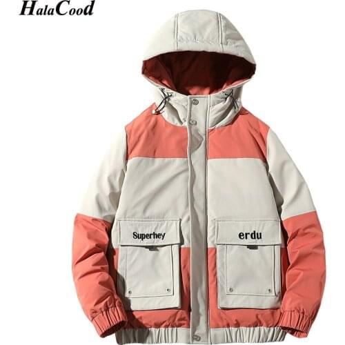 HALACOOD Fashion Mens Down Jacket Male Down Coat Plus Size XL Winter White Duck Down Jackets Zipper Coat Warm Clothing Overcoat