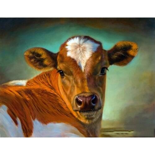 New Full Square Round crystal mosaic DIY 5D Diamond Painting Animal cow 3D Diamond Embroidery pictures Home Decoration art DF38