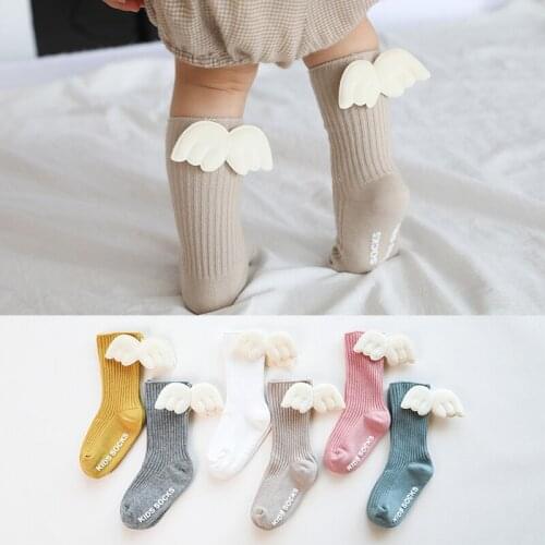 New children socks cotton wings non-slip baby socks boneless tube baby socks leg warmers leg warmers girls