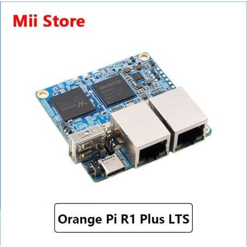 Orange Pi R1 Plus Development board 1GB Rockchip RK3328 Portable Router OpenWRT with Dual GbE, Support Android 9/Ubuntu/Debian