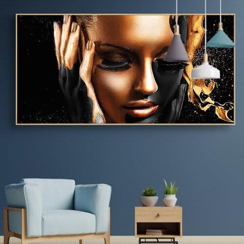 African Black Woman Posters and Prints Modern Art Canvas Painting Scandinavian Wall Art Pictures for Living Room Home Decoration