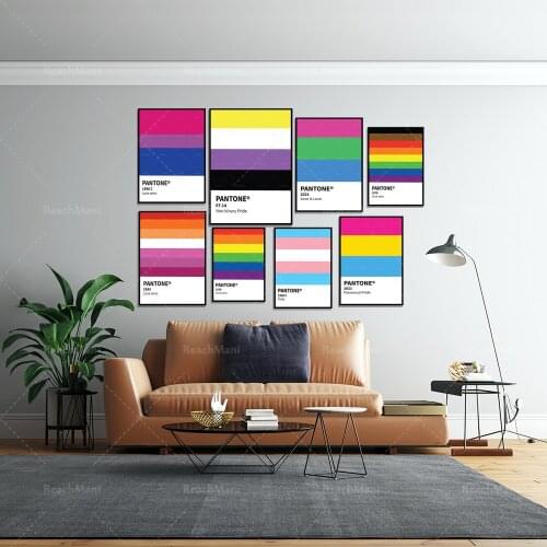 Pantone Trans Pride Print | Pantone Color Poster | Pride Wall Art | Cross Pride Flag | Queer Art | Pantone Decorative Wall Home