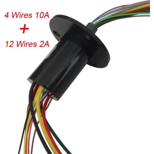 22mm 4 Wires 10A+ 12 Wires 2A Slip Ring Conductive Slipring for DIY Tank Models Household Fire Detection Alarm Smoke Alarm