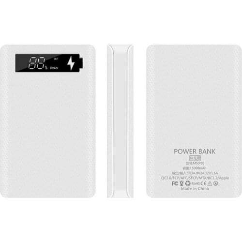 QC3.0 PD Display DIY 5x18650 Battery Case Power Bank Shell Portable External Box without Battery Powerbank Protector E56B