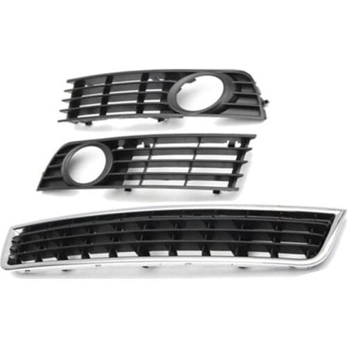 Center Lower Front Bumper Fog Light Grille Fit for Audi A4 B6 2001-2005 Standard Grill 8E0 807 681