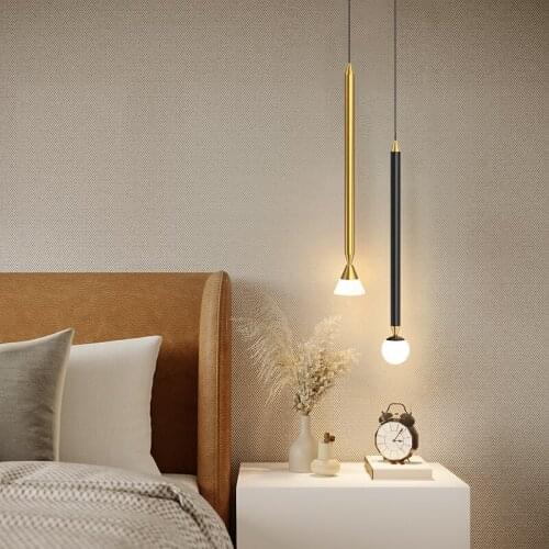Modern Led Pendant Lights for Bedroom Bedside Kitchen Living room Loft Home Black Hanging ceiling Lamp decoration Light Fixtures